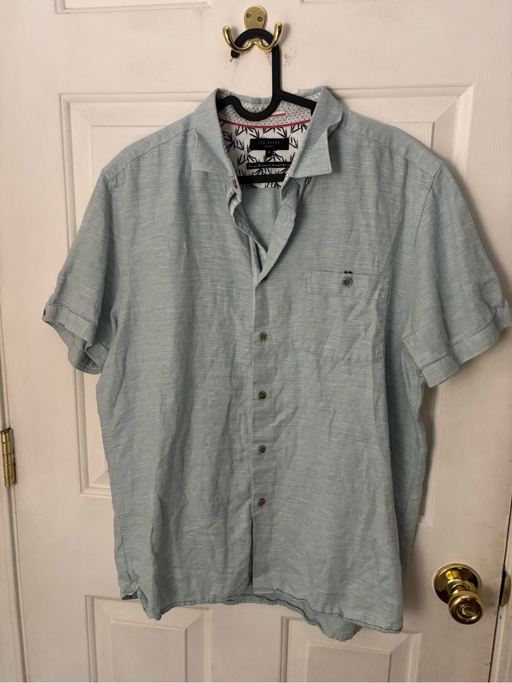 Ted Baker Light Blue Short Sleeve Button-Down Shirt